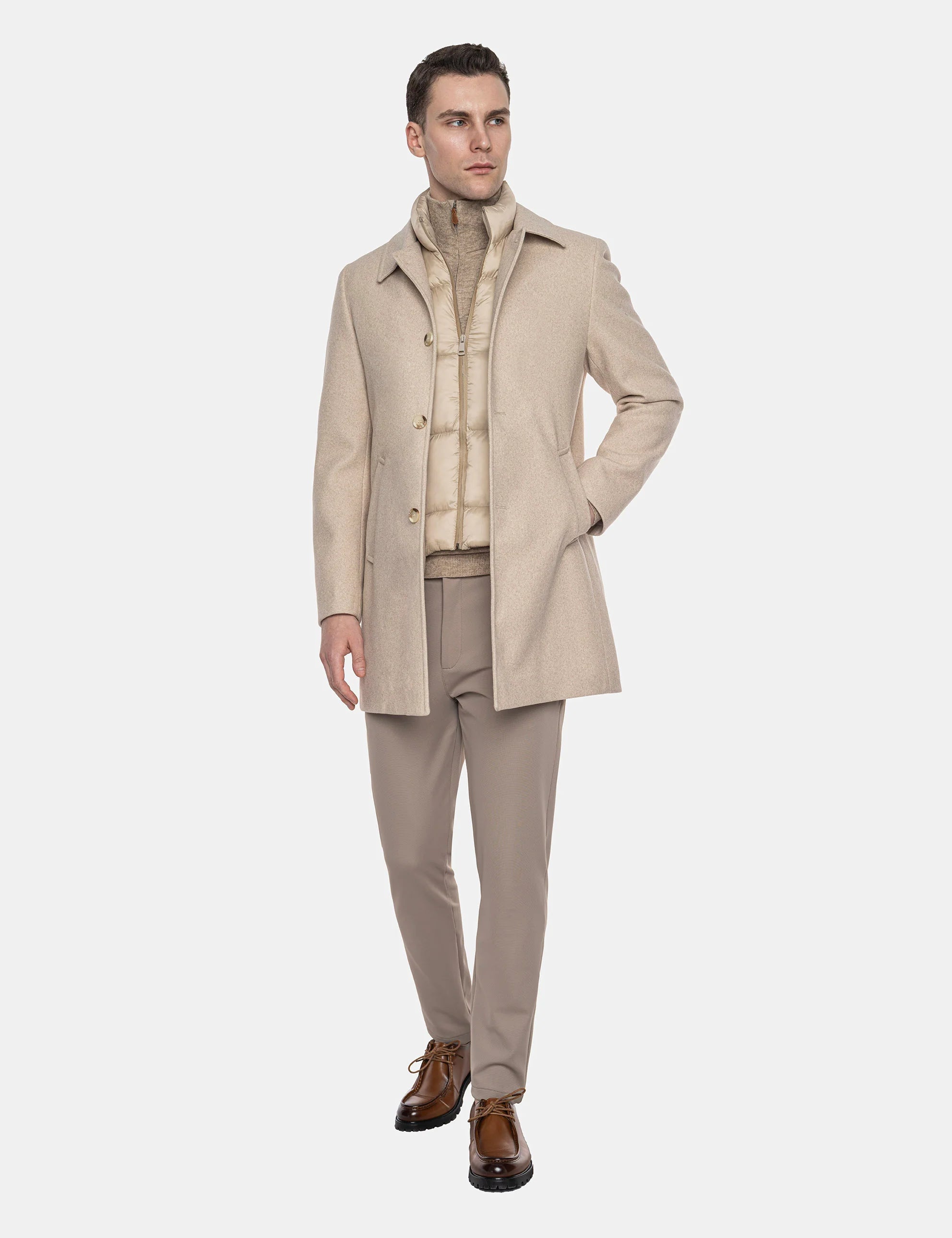Beige Trenchcoat Heren Premium Klassieke