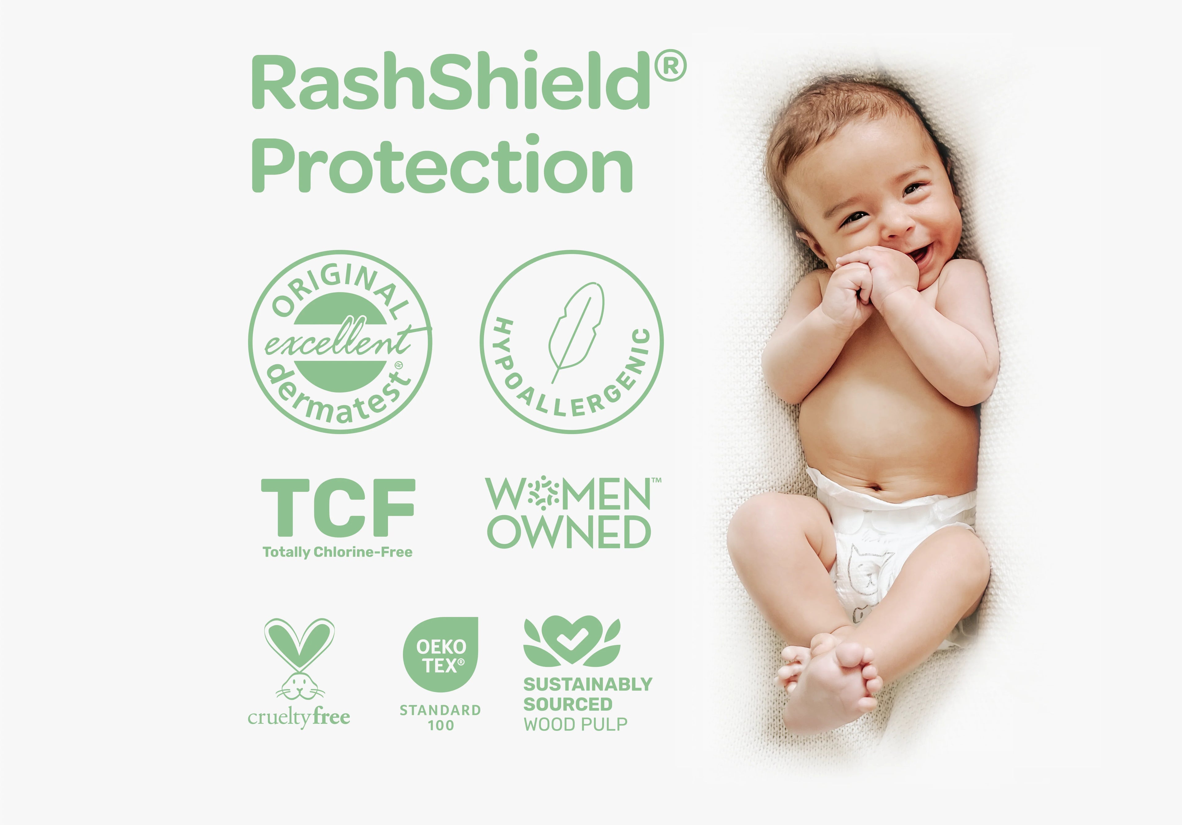 Clear+Dry® Natural Disposable Diapers + Wipes