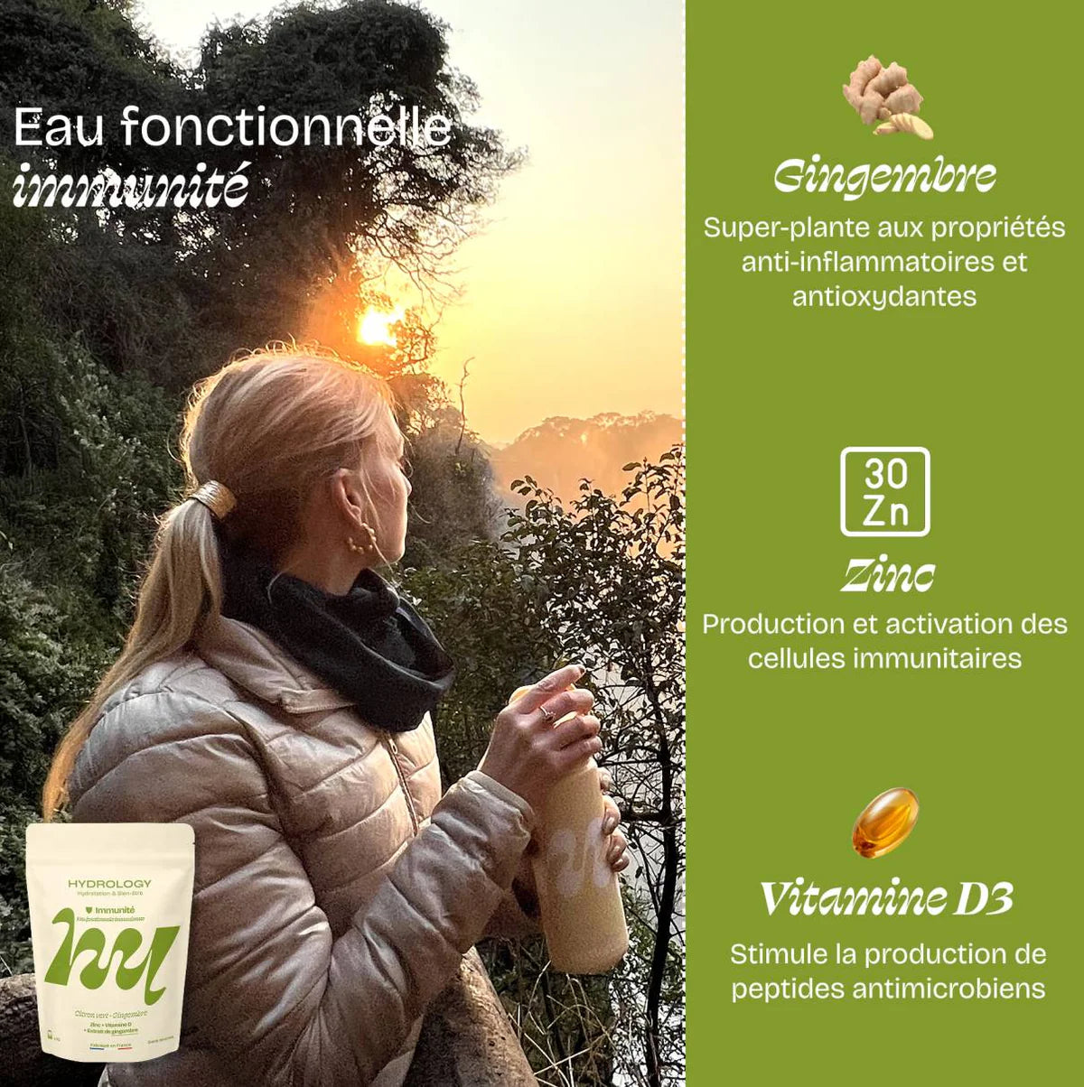 Eau fonctionnelle immunité sans sucre