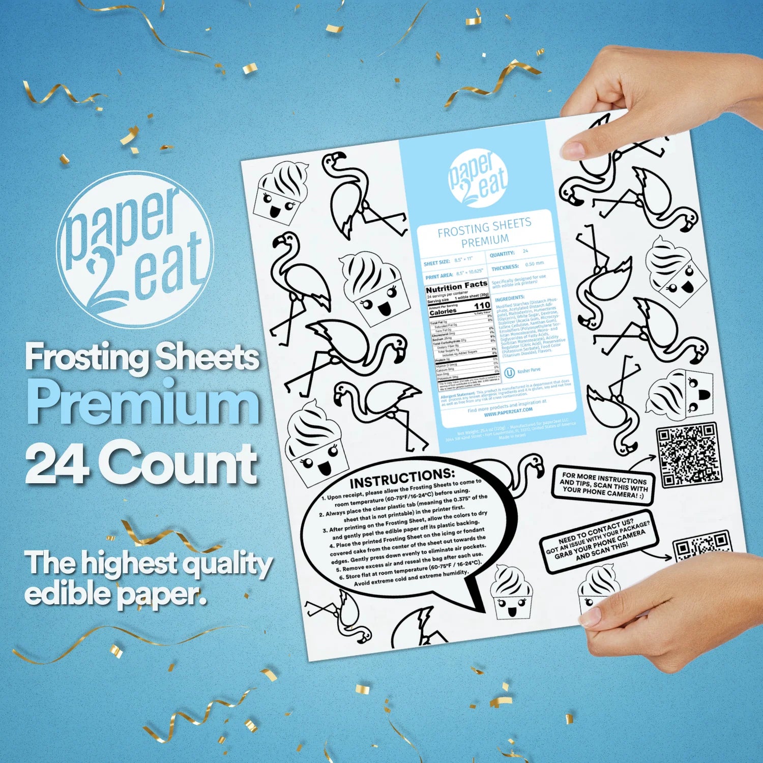 Frosting Sheets Premium 8.5" x 11" - 24 Count