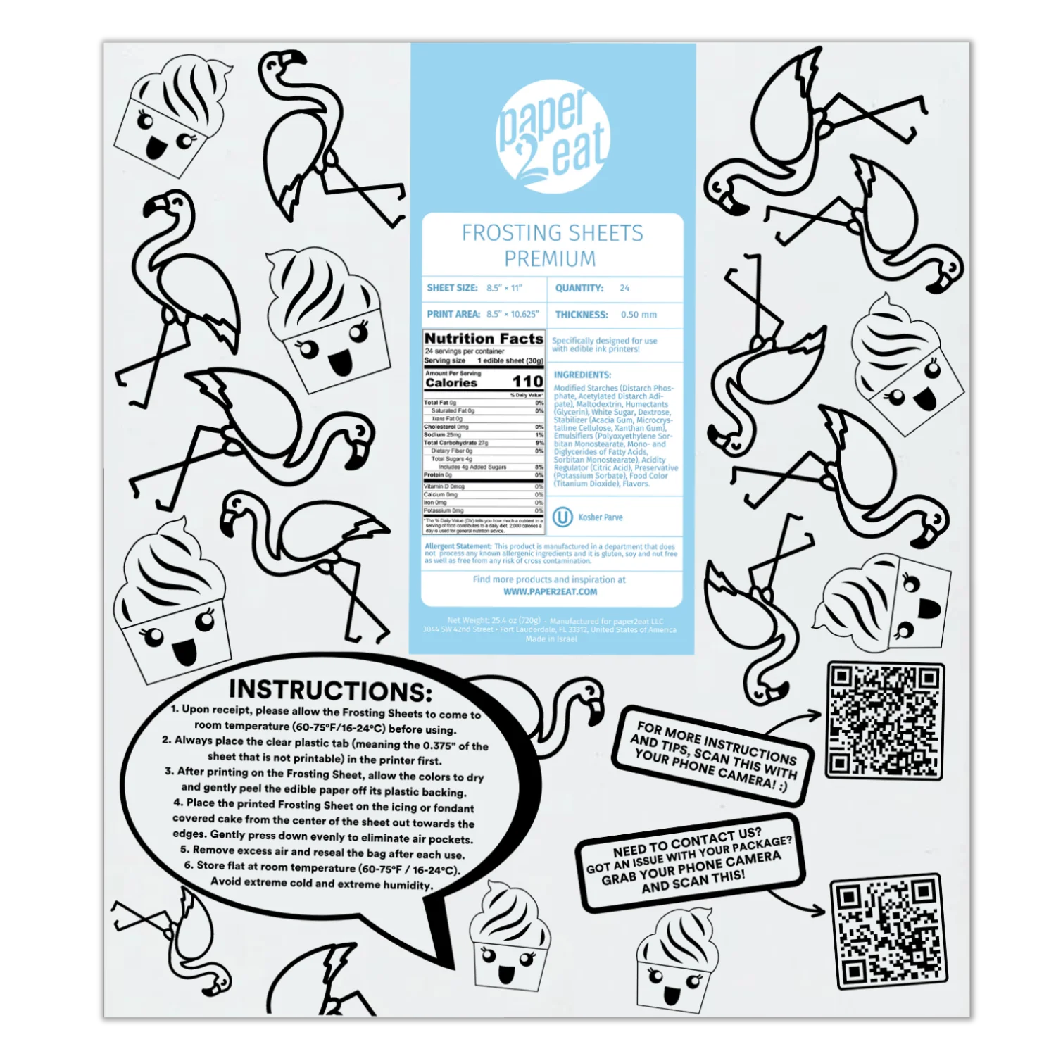 Frosting Sheets Premium 8.5" x 11" - 24 Count