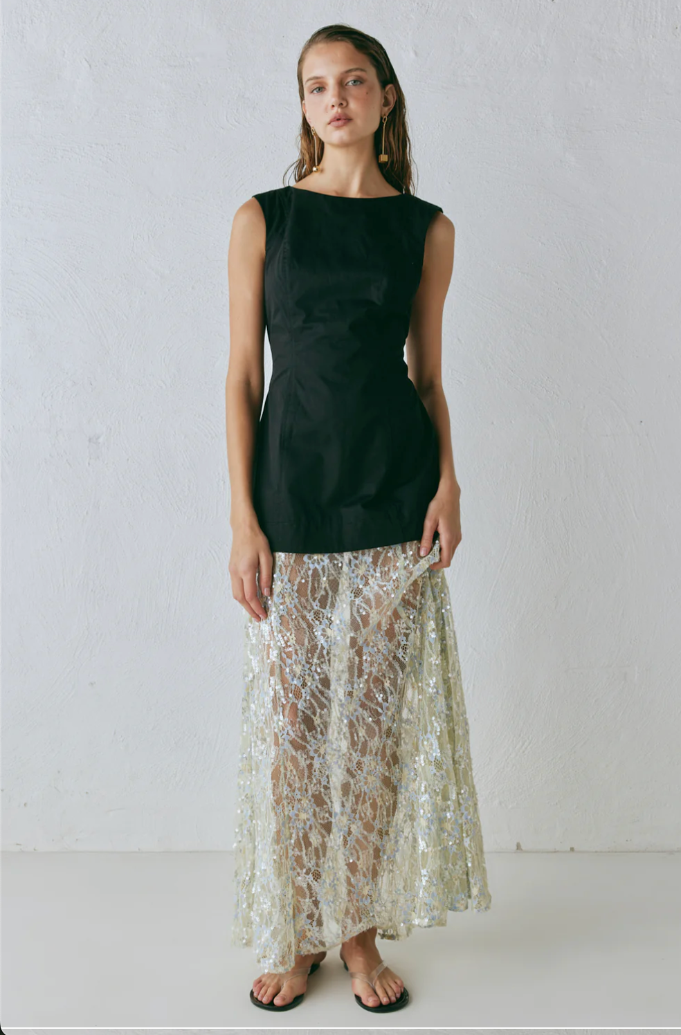 Robbie Sequin Maxi Dress Black